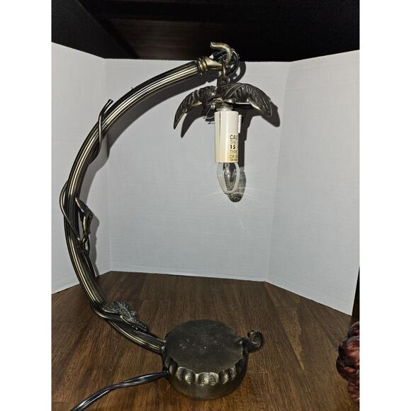 Hanging Glass Art Deco Grape Cluster Table Desk Lamp Arched Cast Metal Arm... - Picture 3 of 6